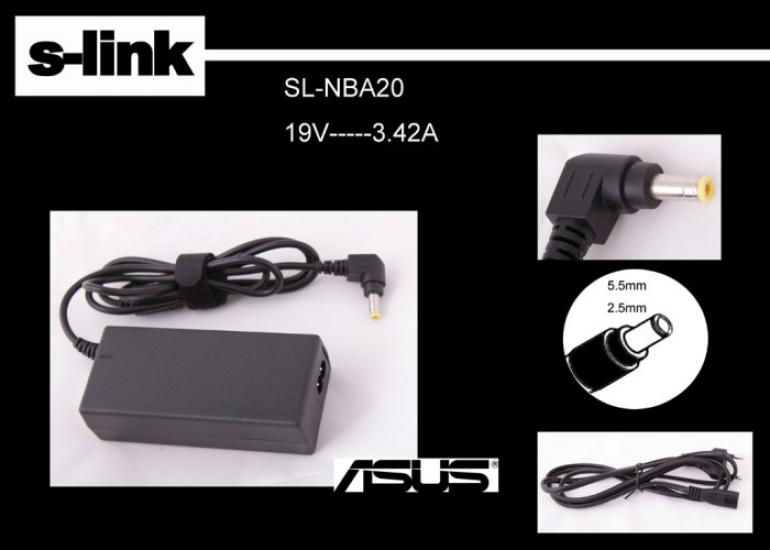 S-link SL-NBA20 19V 3.42A 5.5-2.5 Asus-Acer Notebook adaptörü