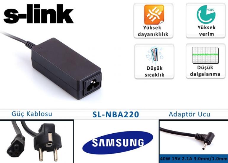 S-link SL-NBA220 40w 19v 2.1a 3.0-1.0 Ultrabook Adaptörü