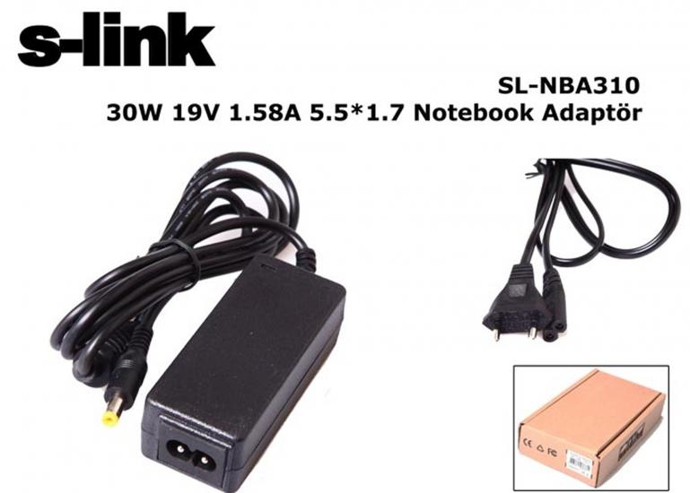 S-link sl-nba310 30W 19V 1.58A 5.5-1.7 Notebook Adaptörü