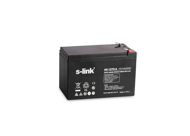 S-link AK-1270-a12v 7ah Bakımsız Kuru Akü