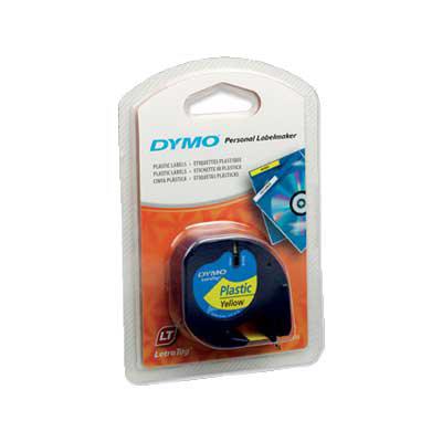 Dymo Letratag Plastik Şerit 12 mm X 4 Metre Sarı