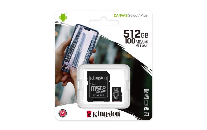 Kingston SDCS2 512GB microSDHC Canvas Select Plus 100R A1 C10 MicroSD Hafıza Kartı