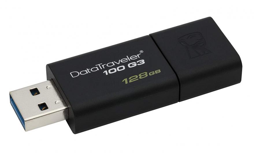 Kingston DT100G3 128 Gb USB 3.0 Siyah Plastik Kasa Flash Bellek