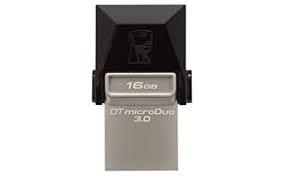 Kingston 16GB DT MicroDuo USB 3.0 + microUSB (Android-OTG) Flash Bellek