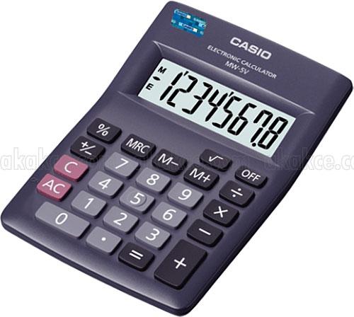 Casio MW-5V-BK 8 Hane Siyah Masa Üstü Hesap Makinesi