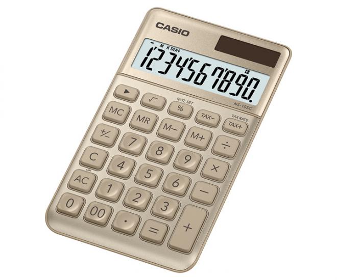 Casio NS-10SC-GD 10 Hane Altın Sarısı Masa Üstü Hesap Makinesi