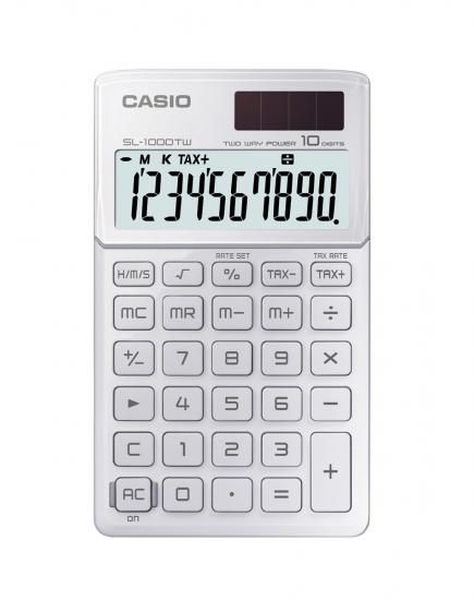 Casio SL-1000TW-WE 10 Hane Beyaz Cep Tipi Hesap Makinesi