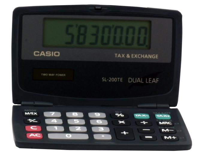 Casio SL-200TE 8 Hane Cep Tipi Kapaklı Hesap Makinesi