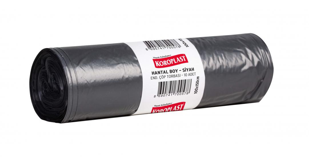 Koroplast Endüstriyel Hantal Boy Çöp Poşeti Siyah 10 Adet 100x150cm kolide 10pk