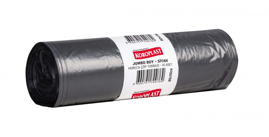 Koroplast Horeca Jumbo Boy Çöp Poşeti Siyah 10 Adet 80x110cm kolide 20pk