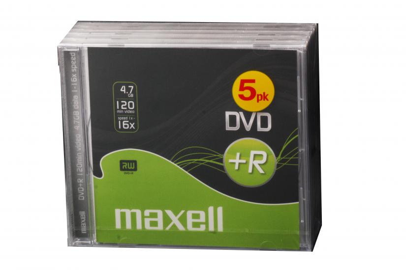 Maxell DVD+R 4.7GB 120min 16X Kalın Kutulu 5 li Paket