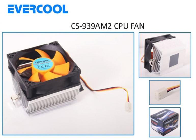 Evercool CS939AM2 3pin Kırmızı Cpu Fanı