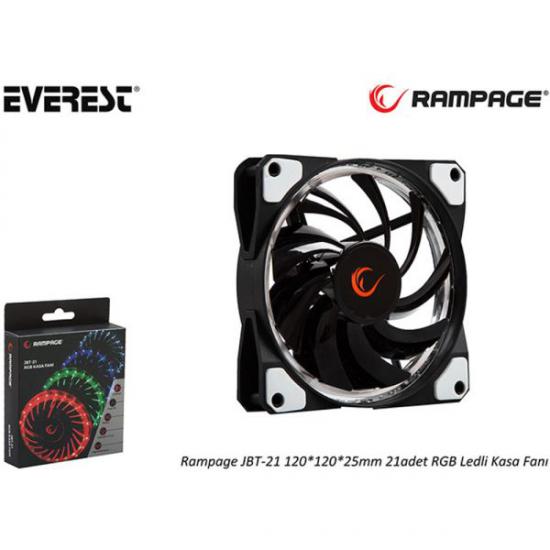 Everest Rampage JBT-21 120-120-25mm 21 Adet Rgb Ledli Kasa Fanı