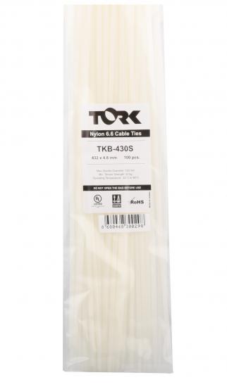 Tork TKB-430S 4.8-432 Beyaz Kablo Bağı 100lü Paket