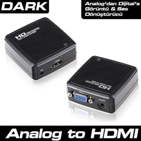 Dark VGA to HDMI Dönüştürücü Siyah