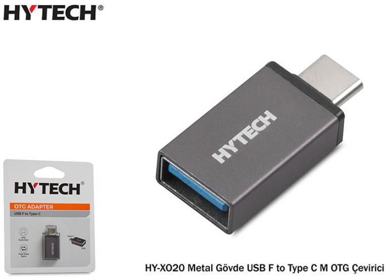 Hytech HY-XO20 Gümüş Metal Gövde USB F to Type C M OTG Çevirici