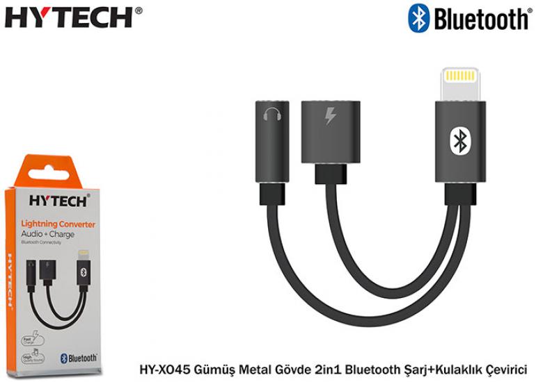 Hytech HY-XO45 Gri Metal 2in1 bluetooth Şarj+Kulaklık Çevirici