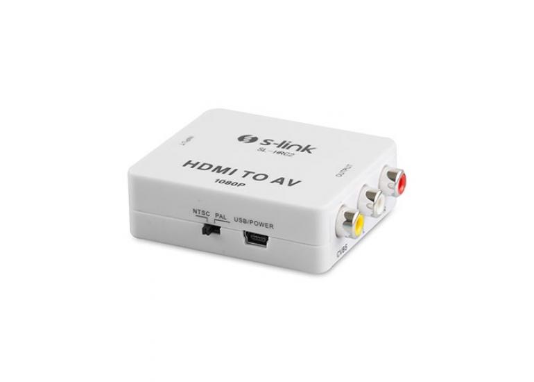 S-link SL-HRC2 Hdmı To Av 1080p Mini Model Dönüştürücü