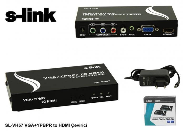 S-link SL-VH57 Vga+Ypbpr To Hdmı Çevirici