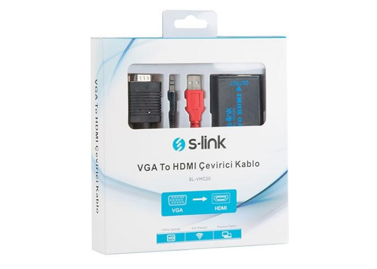 S-link SL-VHC20 Vga To Hdmi Çevirici Kablo