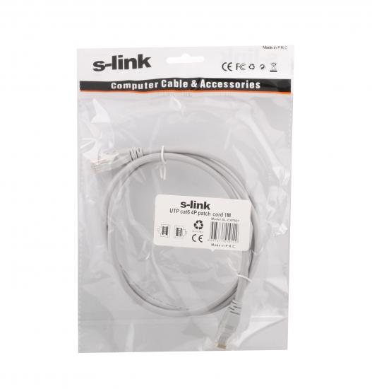 S-link sl-cat601 Cat6 1mt Gri Utp Patch Kablo