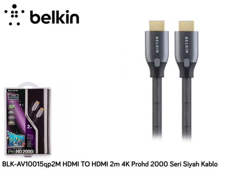 Belkin BLK-AV10015QP2M Hdmi To Hdmi 2m 4k Prohd 2000 Seri Siyah Kablo