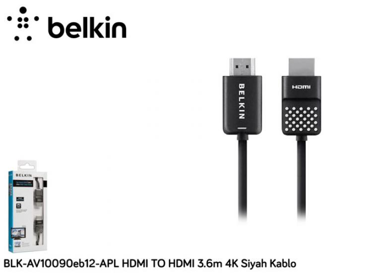 Belkin BLK-AV10090EB12-APL Hdmi To Hdmi 3.6m 4k Siyah Gold 1.4 Veri 3d Kablo