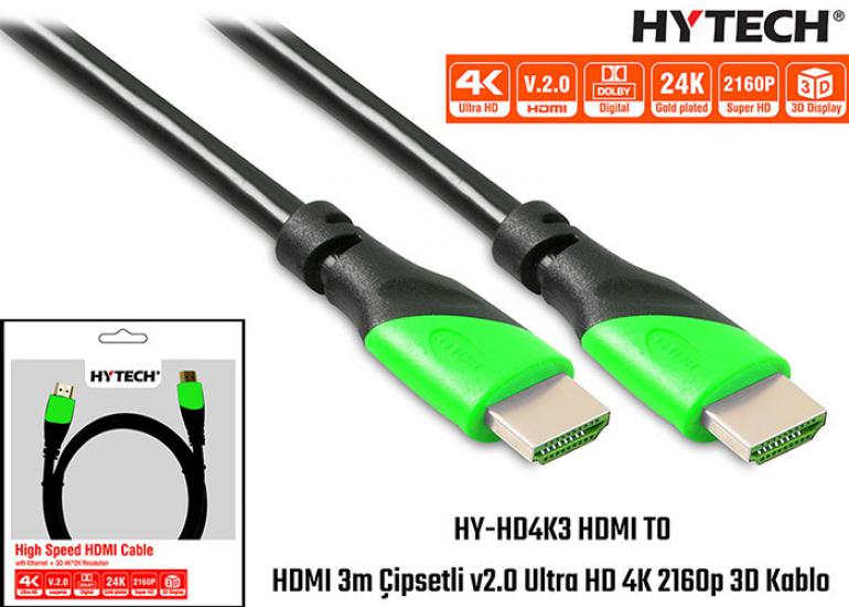 Hytech HY-HD4K3 Hdmi To Hdmi 3mt 2.0 Ultra Hd