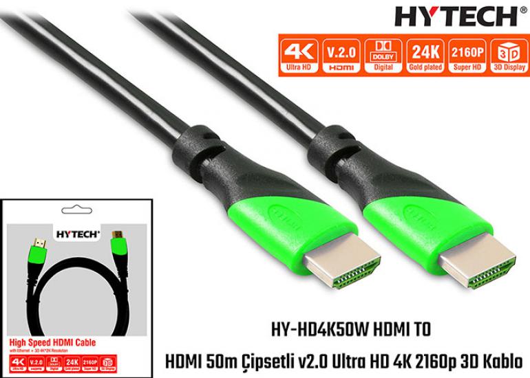 Hytech HY-HD4K50W Hdmi To Hdmi 50m Çipsetli v2.0 Ultra Hd 4k 2160p 3d Kablo