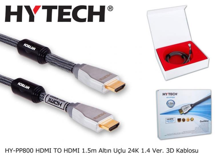 Hytech HY-PP800 1.5mt Hdmi-m-hdmi-m1.4 Versiyon 24k 3d Gold Kablo