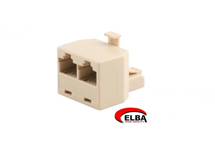 Elba 8P8C Jack- 2X8P8C Jack 2li RJ45 Çokla JK8464