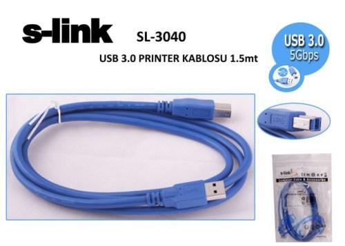 S-link SL-3040 1.5mt Usb 3.0 Yazıcı Kablosu