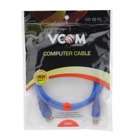 Vcom CU202-TL-5MT Şeffaf Mavi Usb Uzatma Kablosu