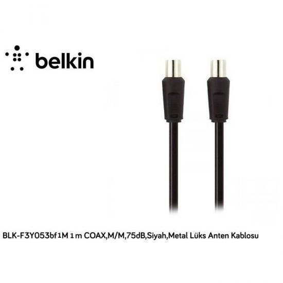 Belkin BLK-F3Y053BF1M Metal 1mt Coax,M-M75db Anten Kablo