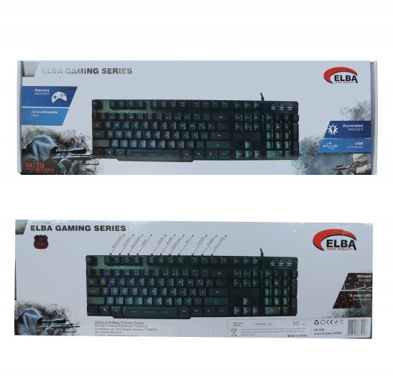 Elba EK-258 Q Usb Siyah 3 Renk Led Kablolu Gaming Işıklı Klavye