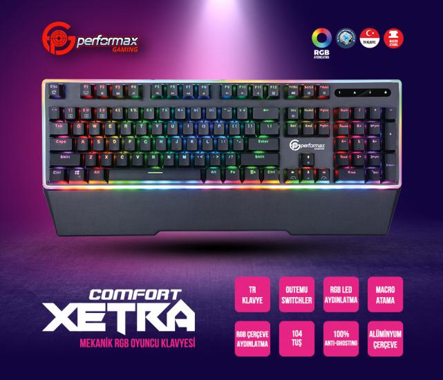 Performax-G Xetra Comf Mekanik RGB Klavye Red Swtc