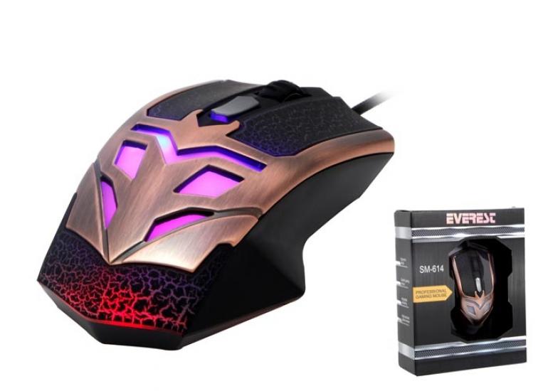 Everest SM-614 Bronze Kaplama Usb Kablolu Gaming Mouse 2400 Dpı 6 Buton