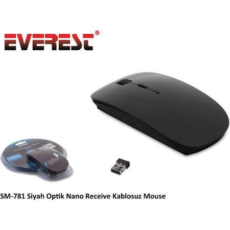 Everest SM-781 Siyah Optik Nano Receive Kablosuz Mouse