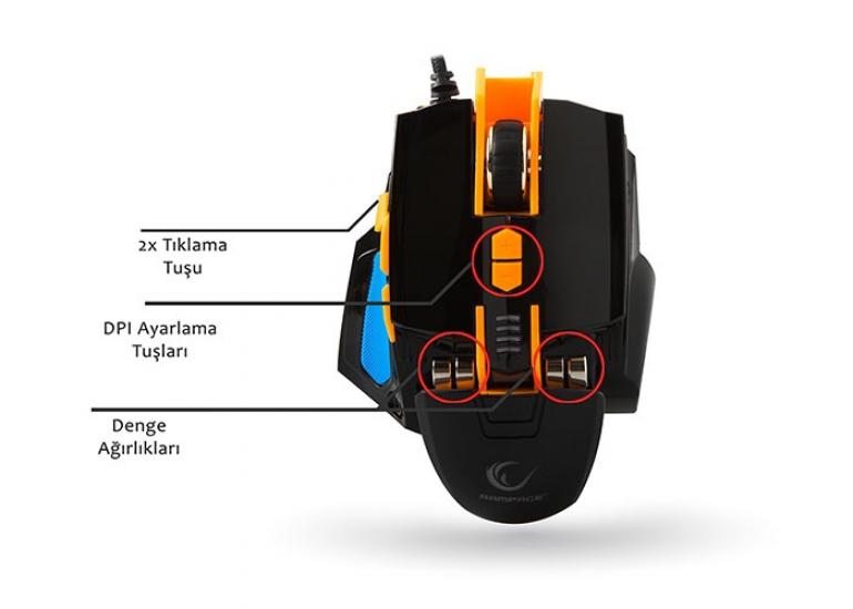 Everest Rampage SMX-R4 Siyah Usb Kablolu Gaming Laser Makrolu Mouse