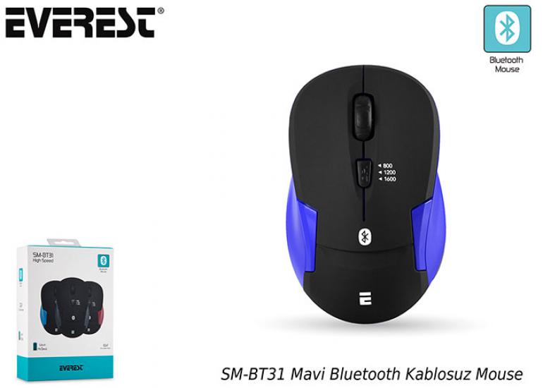 Everest SM-BT31 Mavi Bluetooth Kablosuz Mouse