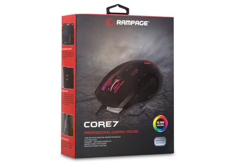 Rampage RX38 CORE7 Usb Siyah 7000 DPI RGB Makrolu Gaming Mouse