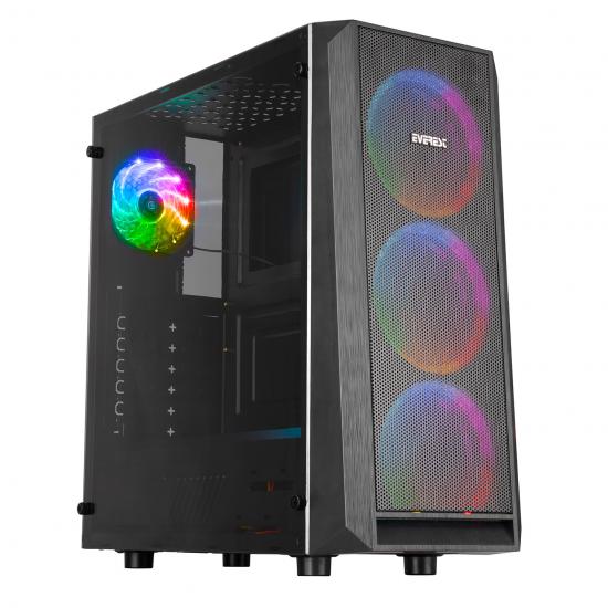 Everest X-MESH 4-Rainbow Fan 500W 1-Usb 3.0 1-Usb 2.0 Oyuncu Kasası