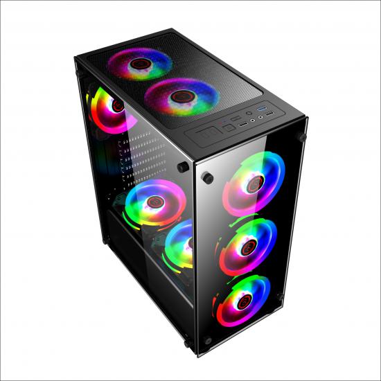 Nw 09-09-01 Temperli RGB 4 Sıralı Fan (Psu Yok) Atx Kasa