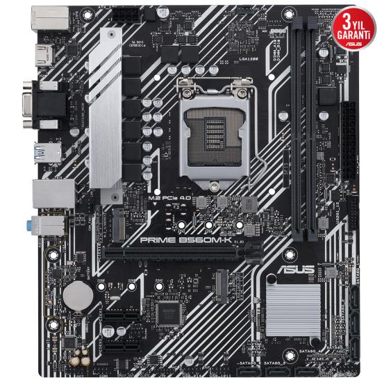 Asus Prime B560M-K 11.Nesil 5000Mhz(Oc) Ddr4 Soket LGA1200 M.2 Hdmi Vga Matx Anakart