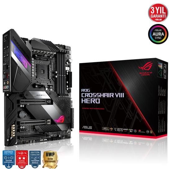 Asus ROG Crosshair VIII Hero AMD X570 4600MHz DDR4 Soket AM4 ATX Anakart