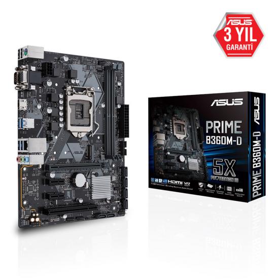 Asus Prime B360M-D 1151 Ddr4 2666Mhz M2 Hdmı Vga Anakart