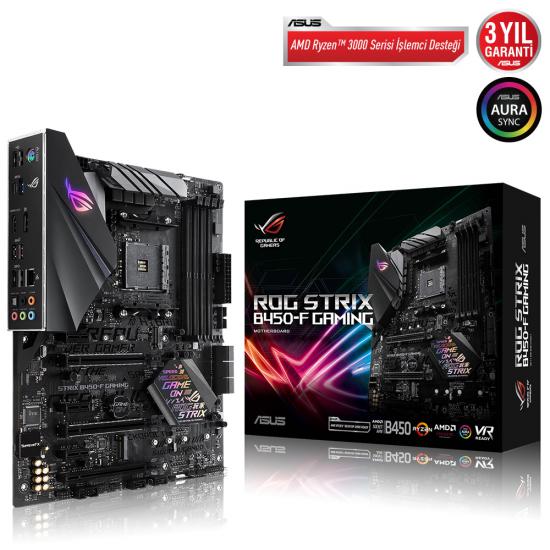 Asus Rog Strix B450-F Gaming AMD B450 Soket AM4 DDR4 4400(OC)MHz ATX Gaming(Oyuncu) Anakart