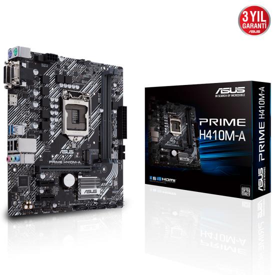 Asus Prıme H410M-A Intel 10.Nesil DDR4 Hdmı Vga Dvi M2 Usb3.1 Anakart