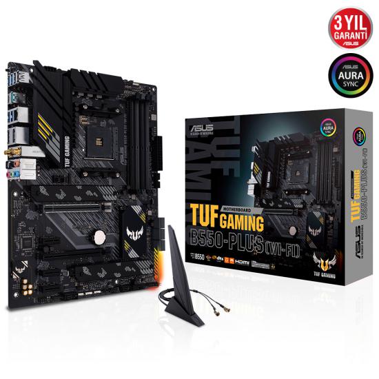 Asus Tuf Gaming B550-Plus (Wi-fi) AMD AM4 128GB DDR4 4600Mhz M2 DP-HDMI Anakart