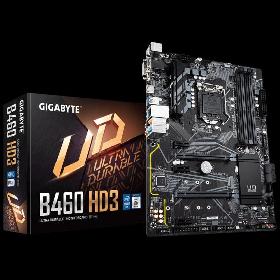 Gigabyte B460 HD3 Intel 10.Nesil DDR4 Vga-Dvi-Hdmi M2 mATX Anakart